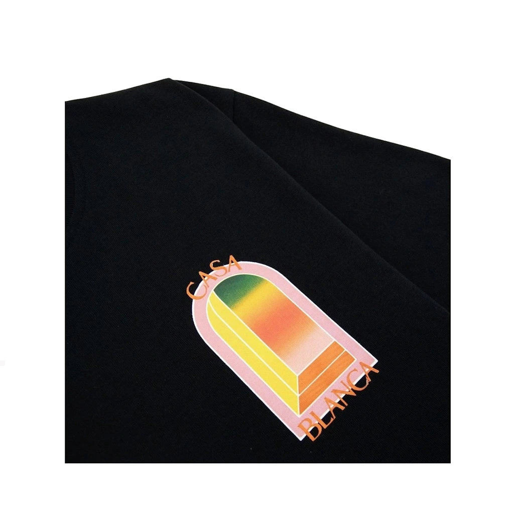 Casablanca Gradient Arch Design Black T-shirt