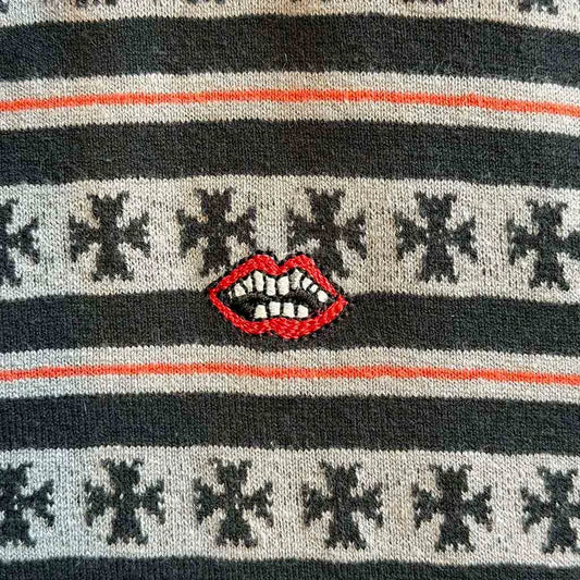 Chrome Hearts Button Up Black Grey Monogram Jumper