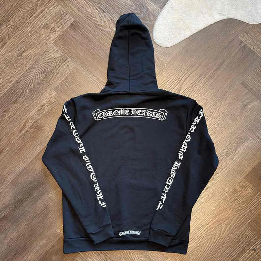 Chrome Hearts Scroll Pullover Hoodie Black White
