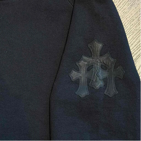 Chrome Hearts Triple Patch Pullover Hoodie Black on Black