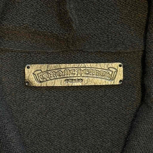 Chrome Hearts Life Sentence Full-Zip Cashmere Hoodie Black White
