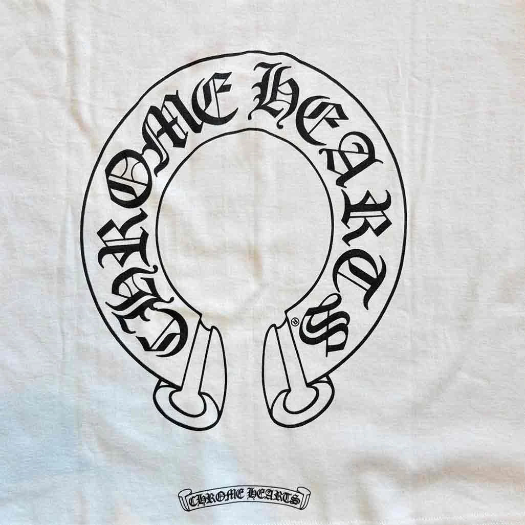 Chrome Hearts Horseshoe Baseball Long Sleeve T-Shirt White Black