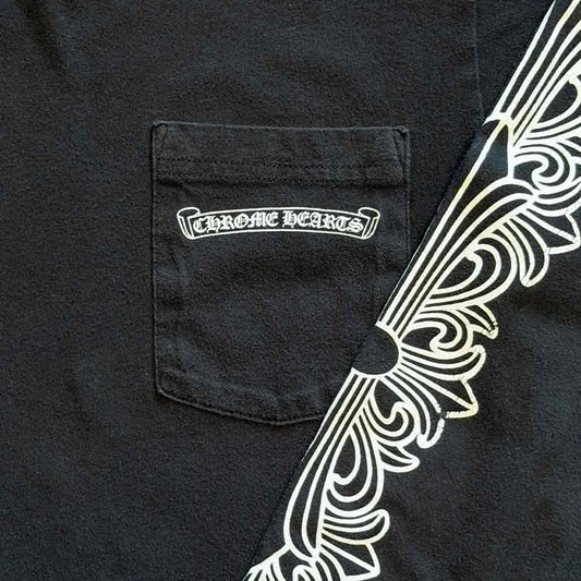 Chrome Hearts Floral Aspen Long Sleeve T-Shirt Black White