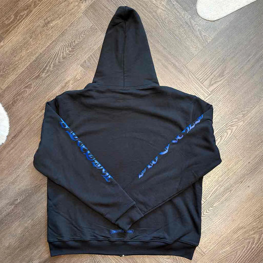 Chrome Hearts Full-Zip Thermal Hoodie Black Blue