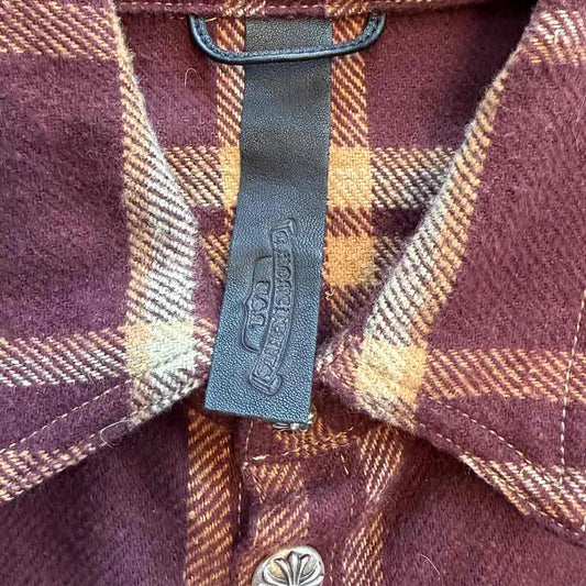 Chrome Hearts Plaid Sherpa Jacket Red & Beige