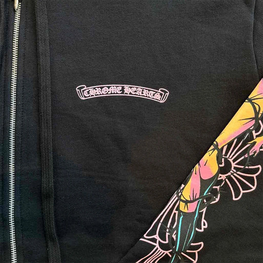 Chrome Hearts x Deadly Doll Full-Zip Hoodie Black Pink