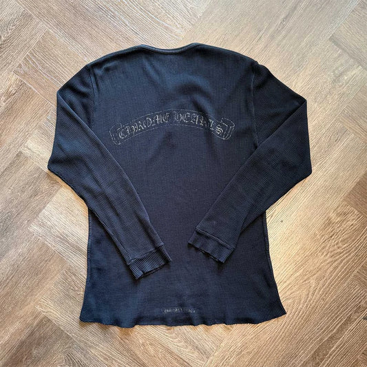 Chrome Hearts Waffle Scroll Black Long Sleeve Top