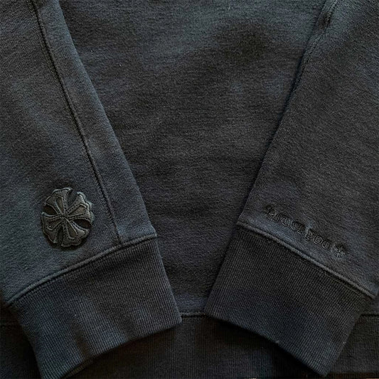 Chrome Hearts Black Full Zip Black Patch Hoodie