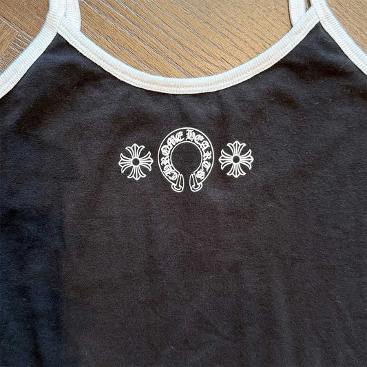 Chrome Hearts Black White Horseshoe Tank Top