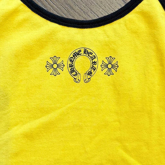 Chrome Hearts Yellow Black Horseshoe Tank Top