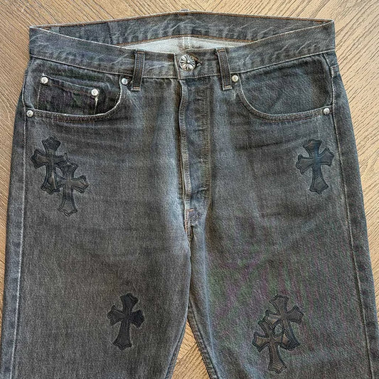 Chrome Hearts Grey Black Jeans 31