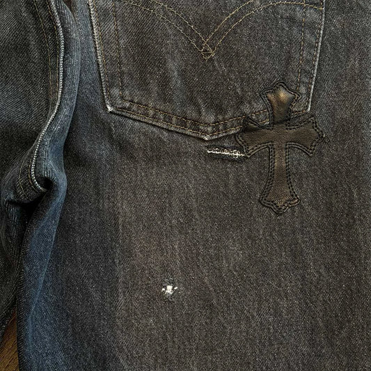 Chrome Hearts Grey Black Jeans 27