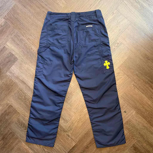 Chrome Hearts Leather Double Knee Nylon Carpenter Pants