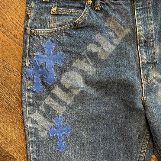 Chrome Hearts Stencil Blue Jeans