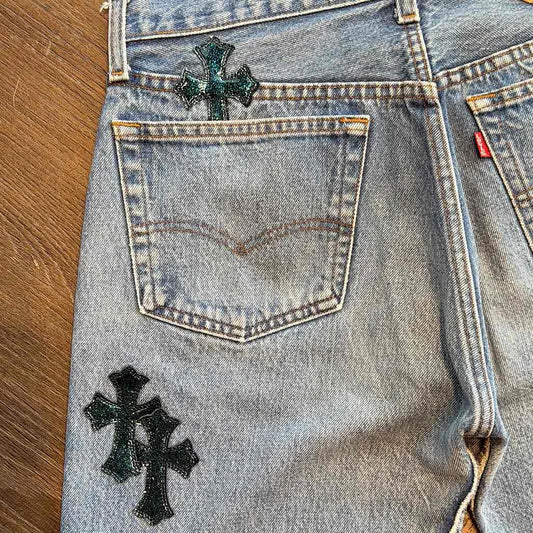 Chrome Hearts Galaxy Blue Jeans