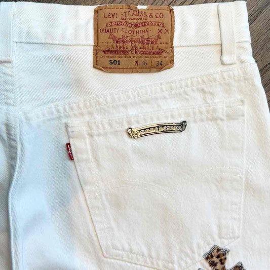 Chrome Hearts White Leopard Jeans