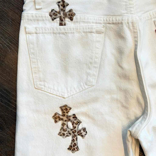 Chrome Hearts White Leopard Jeans