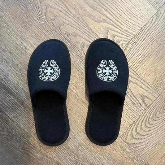 Chrome Hearts Hotel Slipper Black White