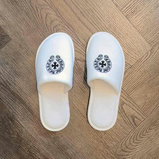Chrome Hearts Hotel Slipper White Black