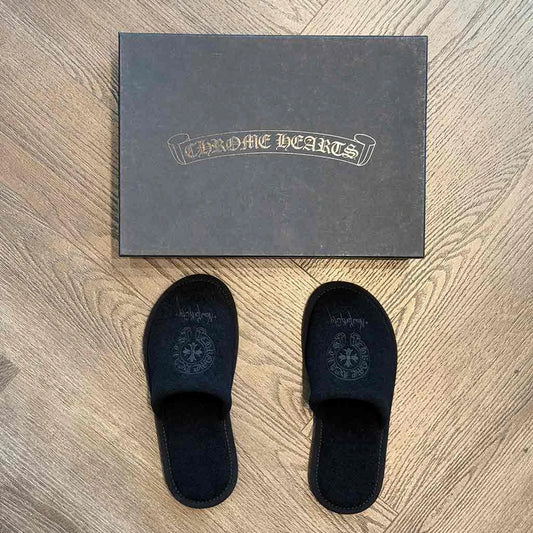 Chrome Hearts Hotel Slipper Black on Black