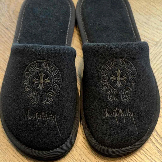 Chrome Hearts Hotel Slipper Black on Black