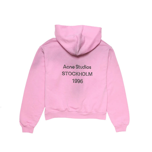 Acne Studios Fleece Logo Hooded Sweater Stockholm 1996 Cotton Candy Pink