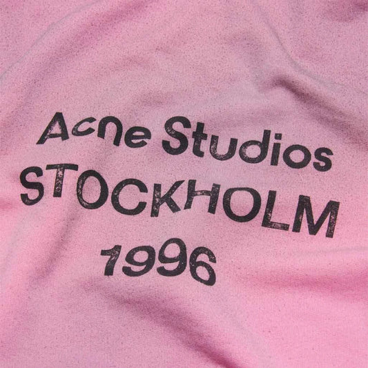 Acne Studios Fleece Logo Hooded Sweater Stockholm 1996 Cotton Candy Pink