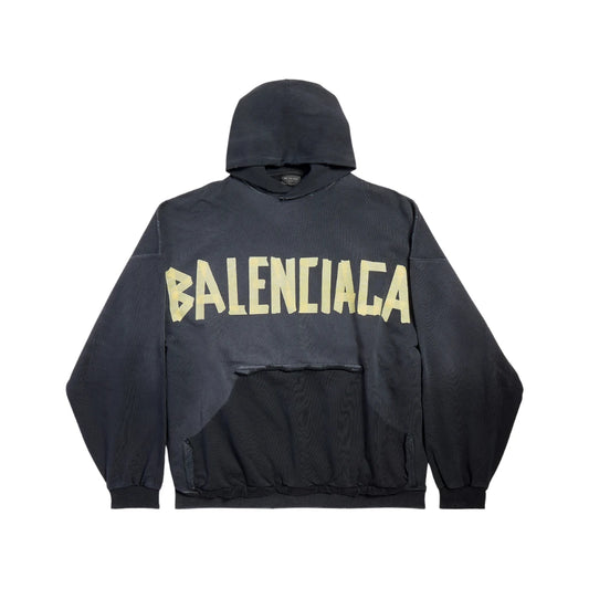 Balenciaga Hoodie Ripped Pocket Tape Type Oversize