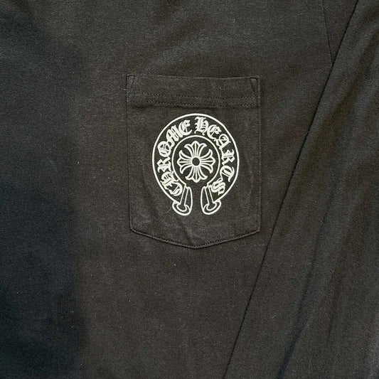 Chrome Hearts Black & Grey Staff Horseshoe Logo Longsleeve T-Shirt