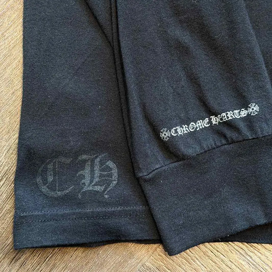 Chrome Hearts Black & Grey Staff Horseshoe Logo Longsleeve T-Shirt