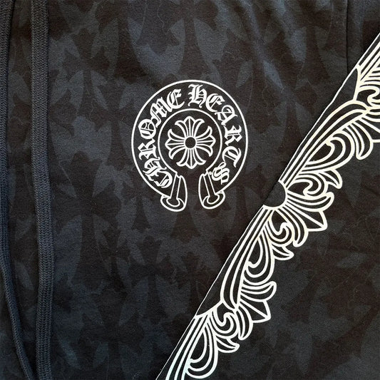 Chrome Hearts Plus Cross All Over Print Hoodie 'Black'