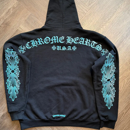 Chrome Hearts Glitter Print Friends and Family Hoodie