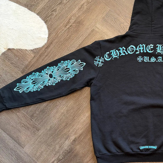 Chrome Hearts Glitter Print Friends and Family Hoodie
