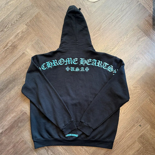 Chrome Hearts Glitter Print Friends and Family Hoodie