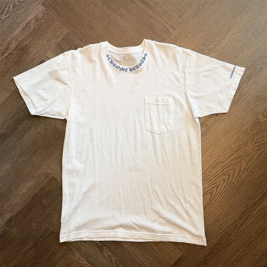 Chrome Hearts Blue Neck Logo T-Shirt