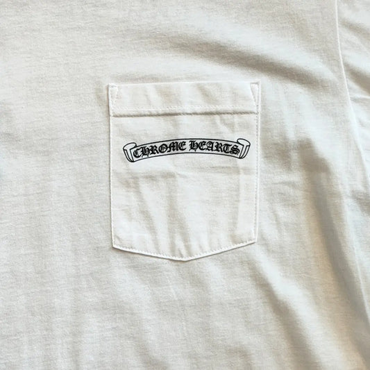 Chrome Hearts Scroll Logo Pocket T-shirt White