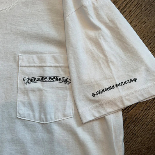 Chrome Hearts Scroll Logo Pocket T-shirt White