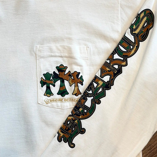 Chrome Hearts Horse Shoe Long-Sleeve T-Shirt 'White/Camo'
