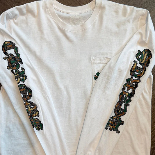 Chrome Hearts Horse Shoe Long-Sleeve T-Shirt 'White/Camo'