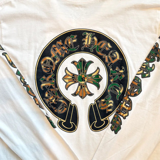 Chrome Hearts Horse Shoe Long-Sleeve T-Shirt 'White/Camo'