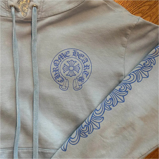 Chrome Hearts Miami Exclusive Horseshoe Hoodie 'Baby Blue'