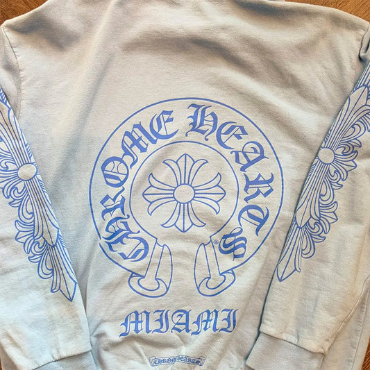 Chrome Hearts Miami Exclusive Horseshoe Hoodie 'Baby Blue'