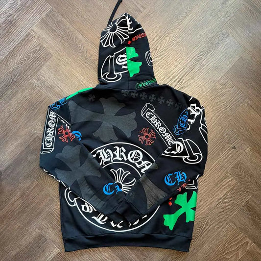 Chrome Hearts Stencil Hoodie 'Black/Multicolor'