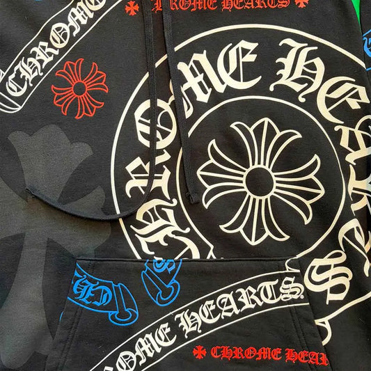 Chrome Hearts Stencil Hoodie 'Black/Multicolor'
