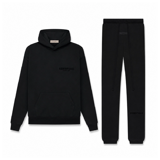 Fear of God Essentials Black Hoodie & Sweatpant Set
