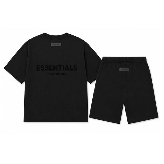 Fear of God Essentials Black T-Shirt & Sweatshort Set