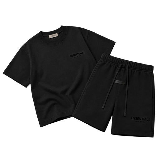 Fear of God Essentials Black T-Shirt & Sweatshort Set