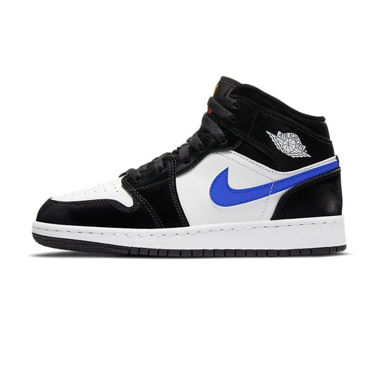 Air Jordan 1 Mid White Black Racer Blue GS