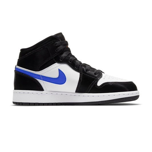 Air Jordan 1 Mid White Black Racer Blue GS