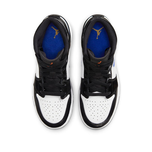 Air Jordan 1 Mid White Black Racer Blue GS